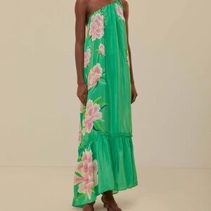 Farm Rio Green Floral Vibing Dress